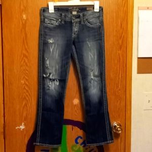 Womans silver capris